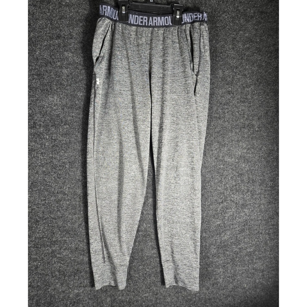 Under Armour Grey Space Dye Joggers Athletic Tapered Sweatpants Small Short